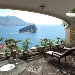 Пазл: Балкон с видом на море