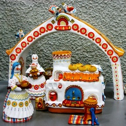 Пазл: Хозяюшки. Дымковская игрушка