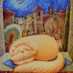 Пазл: Спящий апельсиновый кот