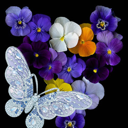 Пазл: Цветы и драгоценности