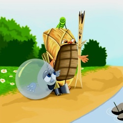 Пазл: Пузырь, Соломинка и Лапоть