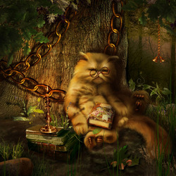 Пазл: Кот учёный