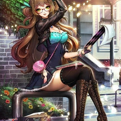 Пазл: Mujer con lentes \ Девушка в очках