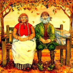 Пазл: Бабулька и дедулька