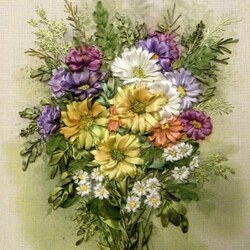 Пазл: Шелковые герберы