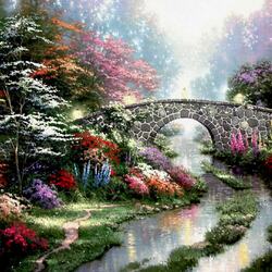 Пазл: Мост с фонариками