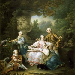 Пазл: Ив-Мари дю Буше, граф де Монсоро, с семьей