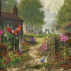 Пазл: Деревенский будильник