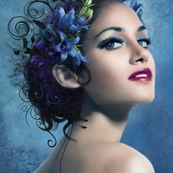 Пазл: Голубые цветы