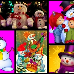 Пазл: Снеговики