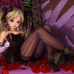 Пазл: Девочка и розы