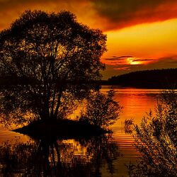 Пазл: Закат на реке