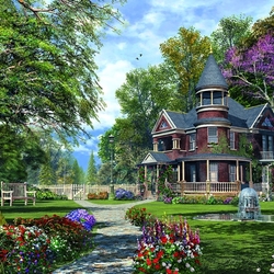 Пазл: Сад поздним летом