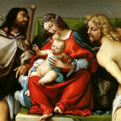Пазл: Мадонна с Младенцем между святыми Рокко и Себастьян