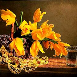 Пазл: Желтые тюльпаны