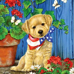 Пазл: Patriotic Puppy/Американец
