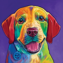 Пазл: Цветной пес