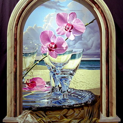Пазл: Натюрморт с орхидеями