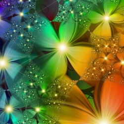 Пазл: Радужные цветы