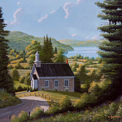 Пазл: Церковь у дороги