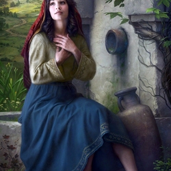 Пазл: Девушка у виноградника