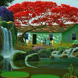 Пазл: Дом у водопада, Бразилия
