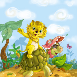 Пазл: Львёнок и черепаха