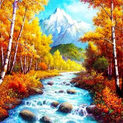 Пазл: В багрец и золото одетые леса...