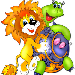 Пазл: Львенок и черепаха