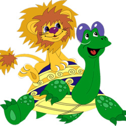 Пазл: Львенок и черепаха