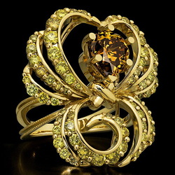 Пазл: Кольцо с топазом и бриллиантами