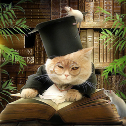 Пазл: Кот ученый
