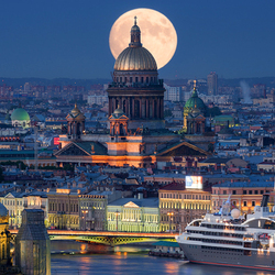 Пазл: Суперлуние 2014 в Санкт-Петербурге