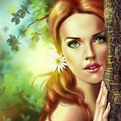 Пазл: Ромашка в ее волосах
