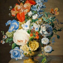 Пазл: Букет в синих тонах