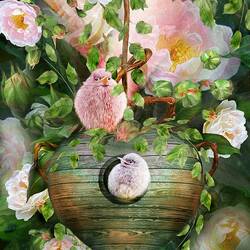 Пазл: Домик в розах