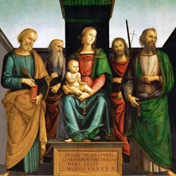Пазл: Мадонна и младенец со святыми Петром и Павлом