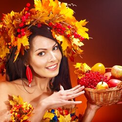 Пазл: Девушка - осень