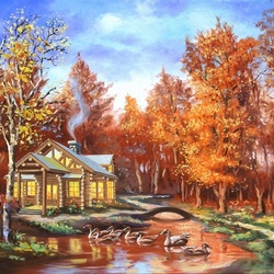 Пазл: Дом в лесу