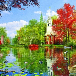 Пазл: Размышления у озера