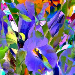 Пазл: Голубые цветы