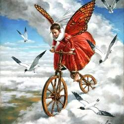 Пазл: Велосипедистка