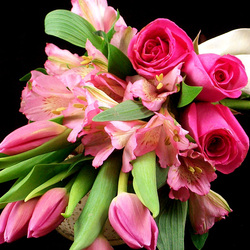 Пазл: Тюльпаны и розы