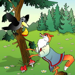Пазл: Ворона и Лисица
