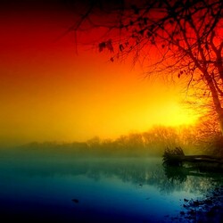 Пазл: Туман над рекой