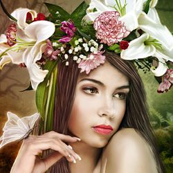 Пазл: Венок из цветов
