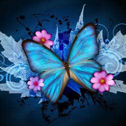 Пазл: Бабочки.Цветы