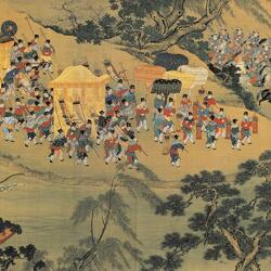 Пазл:  Картина - свиток. Возвращение Императора в столицу 