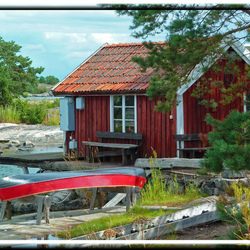 Пазл: Домик у озера