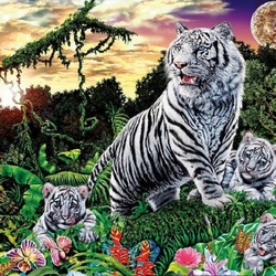Пазл: 15 тигров